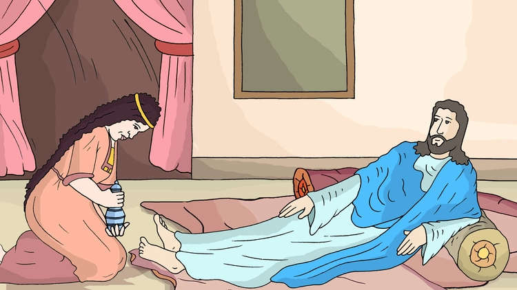 ၅၀။ အပြစ်သားအမျိုးသမီးက ယေရှုခြေကိုဆေးခြင်း