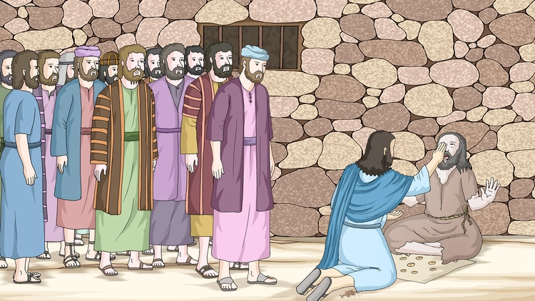 ၅၉။ ယေရှုက မျက်မမြင်သူကိုကုသခြင်း